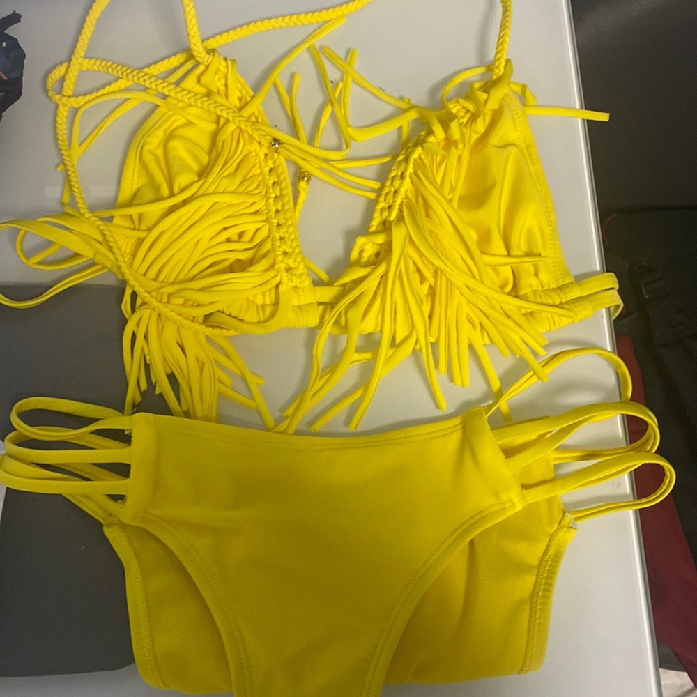 Bright yellow bikini